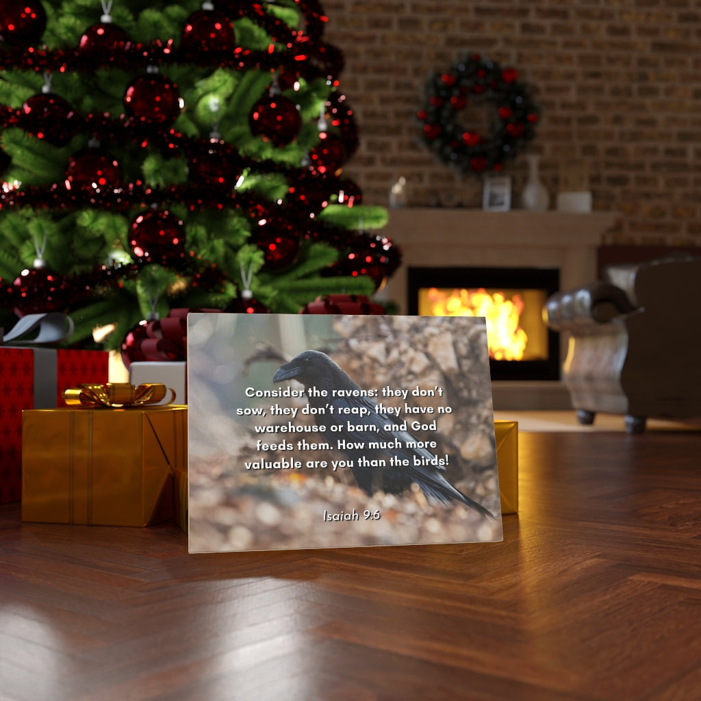 Scripture Walls God Feedeth Them Isaiah 9:6 Bible Verse Canvas Christian Wall Art Ready to Hang Unframed-Express Your Love Gifts