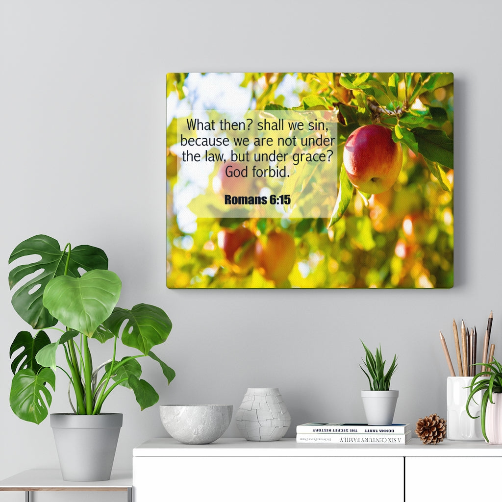 Scripture Walls God Forbid Romans 6:15 Bible Verse Canvas Christian Wall Art Ready to Hang Unframed-Express Your Love Gifts