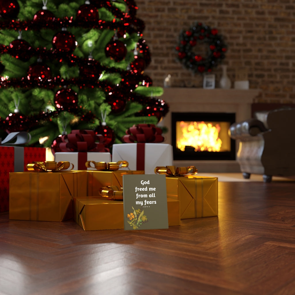 Scripture Walls God Freed Me Flowers Psalm 34:4 Bible Verse Canvas Christian Wall Art Ready to Hang Unframed-Express Your Love Gifts