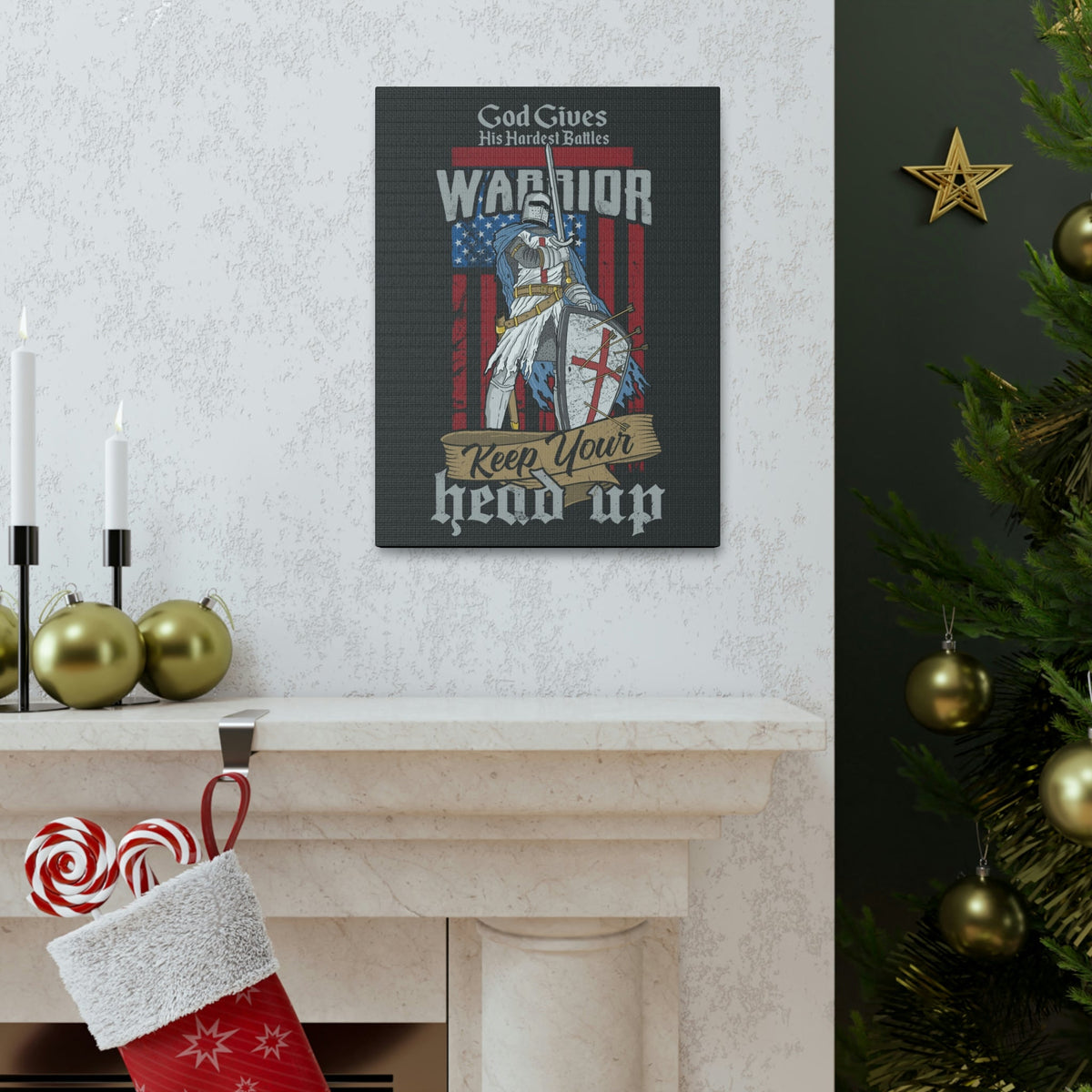 Scripture Walls God Gave Us Warrior Zechariah 10:5 Bible Verse Canvas Christian Wall Art Ready to Hang Unframed-Express Your Love Gifts