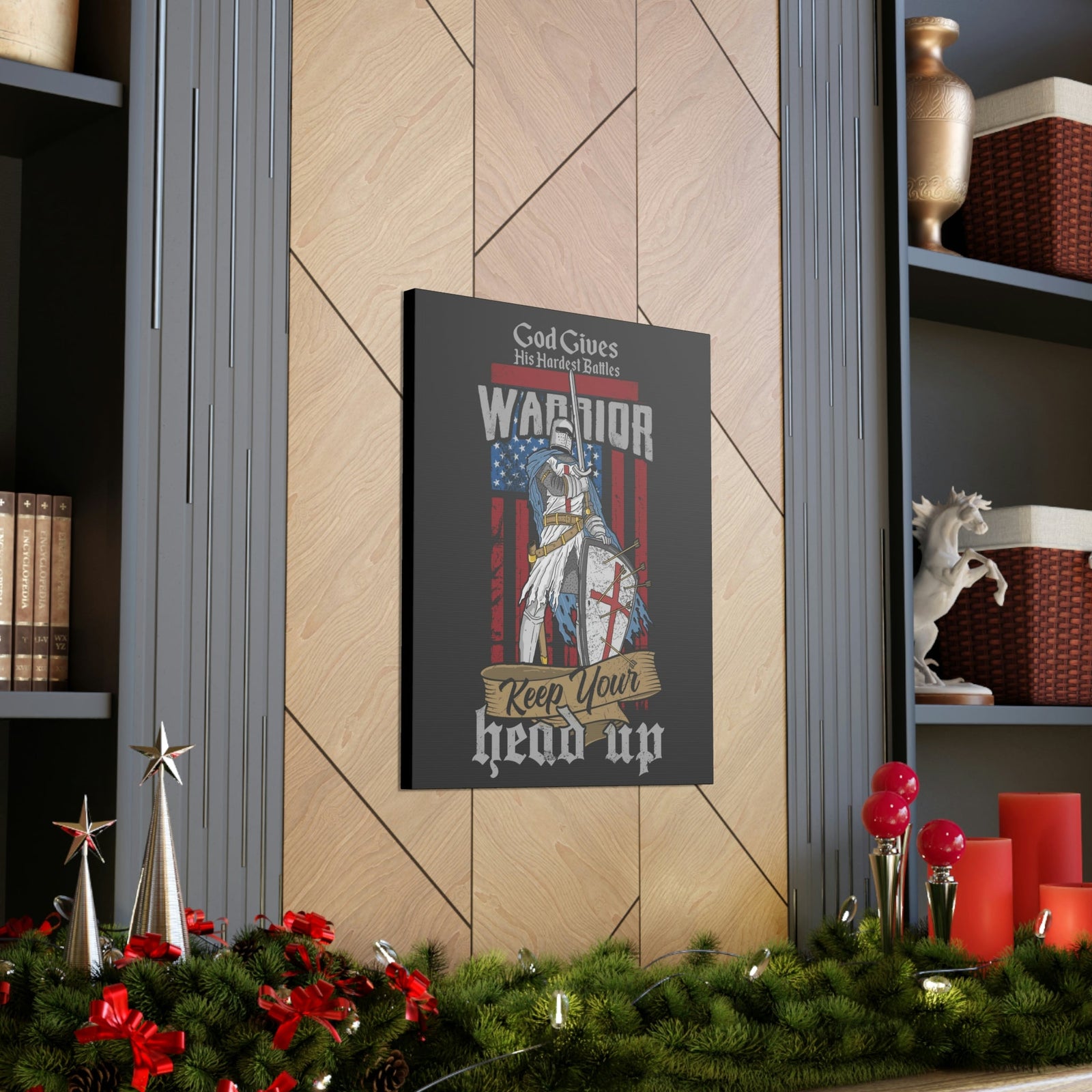 Scripture Walls God Gave Us Warrior Zechariah 10:5 Bible Verse Canvas Christian Wall Art Ready to Hang Unframed-Express Your Love Gifts