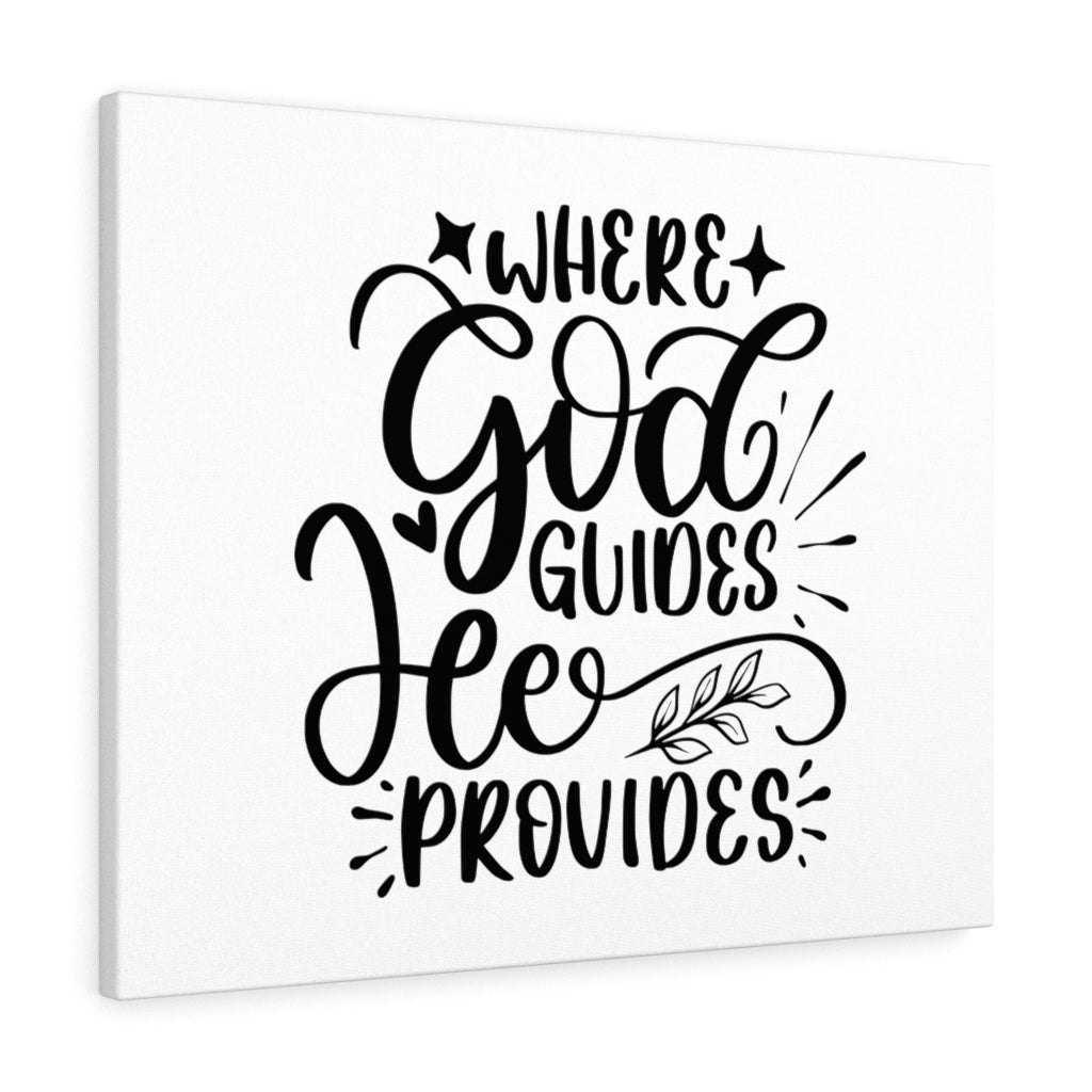 Scripture Walls God Guides He Provides Bible Verse Canvas Christian Wall Art Ready to Hang Unframed-Express Your Love Gifts