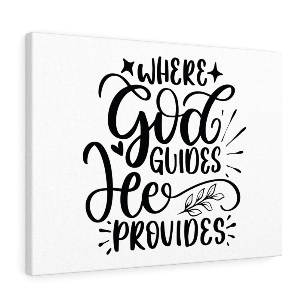 Scripture Walls God Guides He Provides Bible Verse Canvas Christian Wall Art Ready to Hang Unframed-Express Your Love Gifts