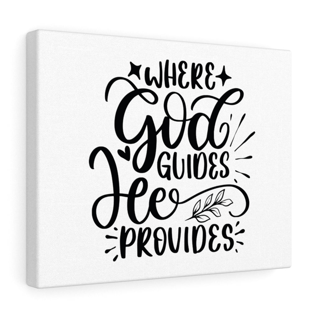 Scripture Walls God Guides He Provides Bible Verse Canvas Christian Wall Art Ready to Hang Unframed-Express Your Love Gifts