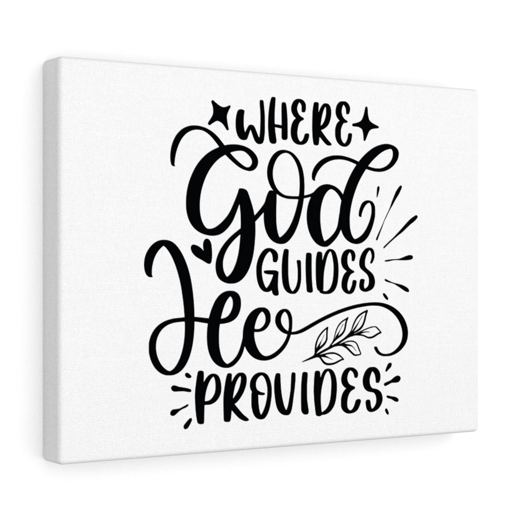Scripture Walls God Guides He Provides Bible Verse Canvas Christian Wall Art Ready to Hang Unframed-Express Your Love Gifts