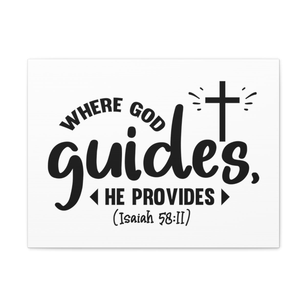 Scripture Walls God Guides Isaiah 58:11 Cross Bible Verse Canvas Christian Wall Art Ready to Hang Unframed-Express Your Love Gifts