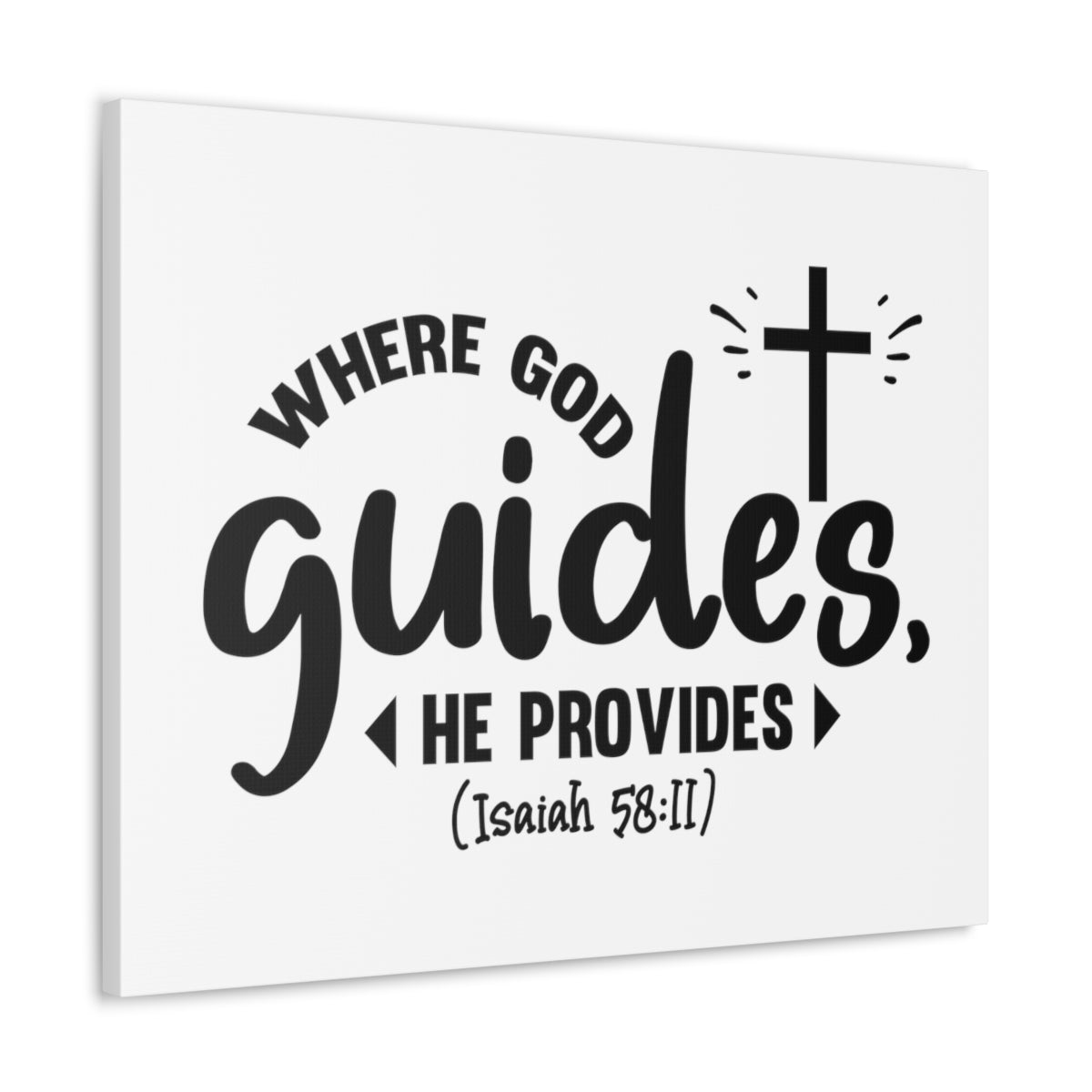 Scripture Walls God Guides Isaiah 58:11 Cross Bible Verse Canvas Christian Wall Art Ready to Hang Unframed-Express Your Love Gifts
