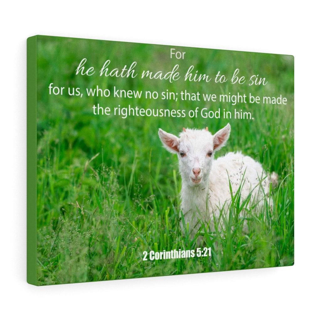 Scripture Walls God in Him 2 Corinthians 5:21 Bible Verse Canvas Christian Wall Art Ready to Hang Unframed-Express Your Love Gifts
