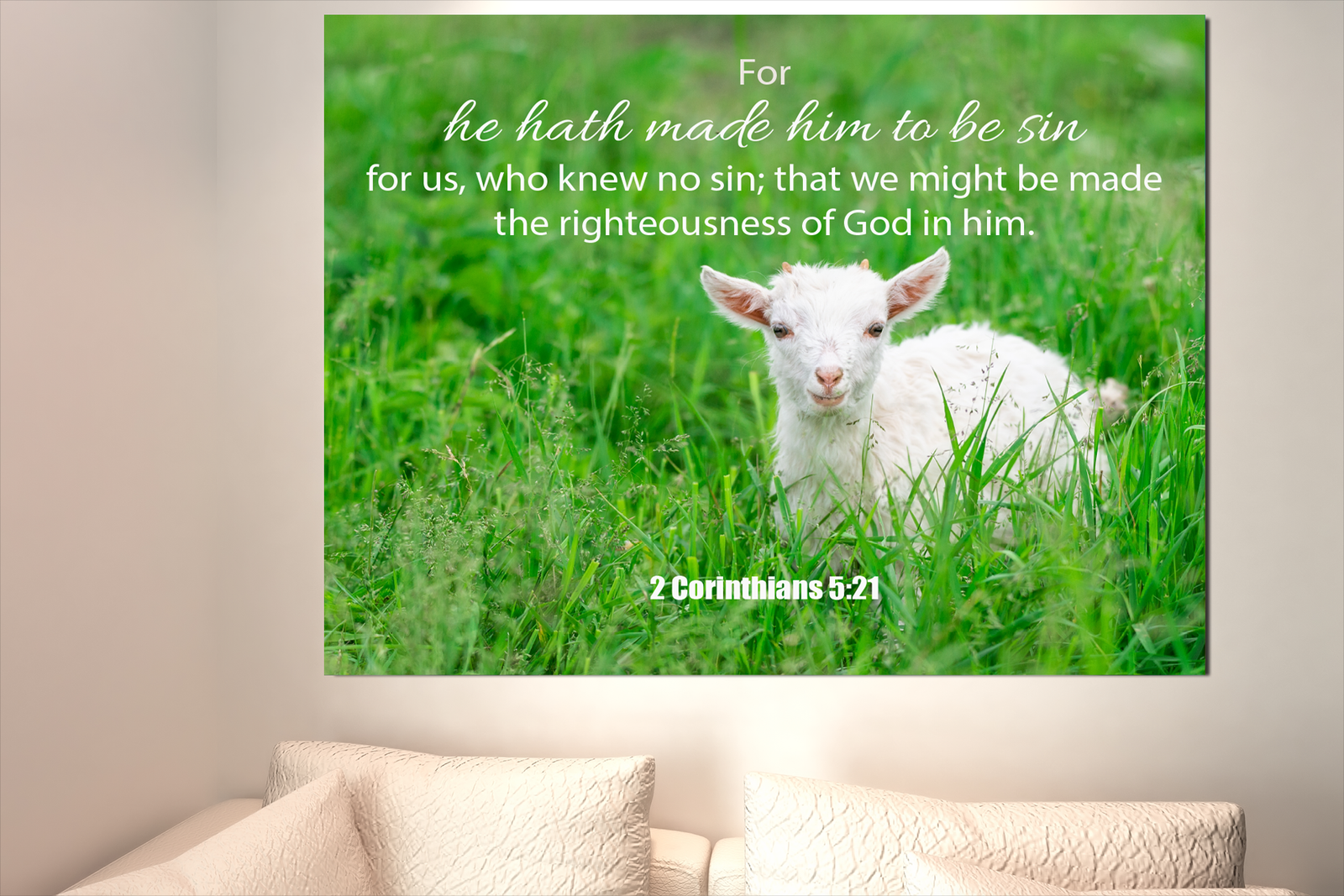 Scripture Walls God in Him 2 Corinthians 5:21 Bible Verse Canvas Christian Wall Art Ready to Hang Unframed-Express Your Love Gifts