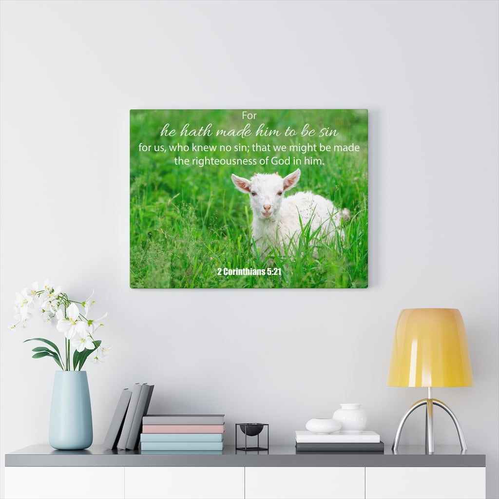Scripture Walls God in Him 2 Corinthians 5:21 Bible Verse Canvas Christian Wall Art Ready to Hang Unframed-Express Your Love Gifts