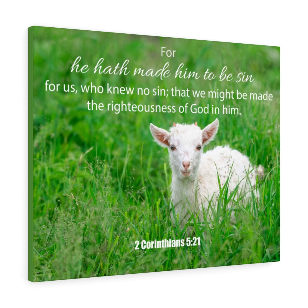 Scripture Walls God in Him 2 Corinthians 5:21 Bible Verse Canvas Christian Wall Art Ready to Hang Unframed-Express Your Love Gifts