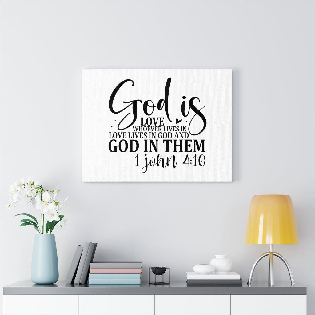 Scripture Walls God In Them 1 John 4:16 Bible Verse Canvas Christian Wall Art Ready to Hang Unframed-Express Your Love Gifts