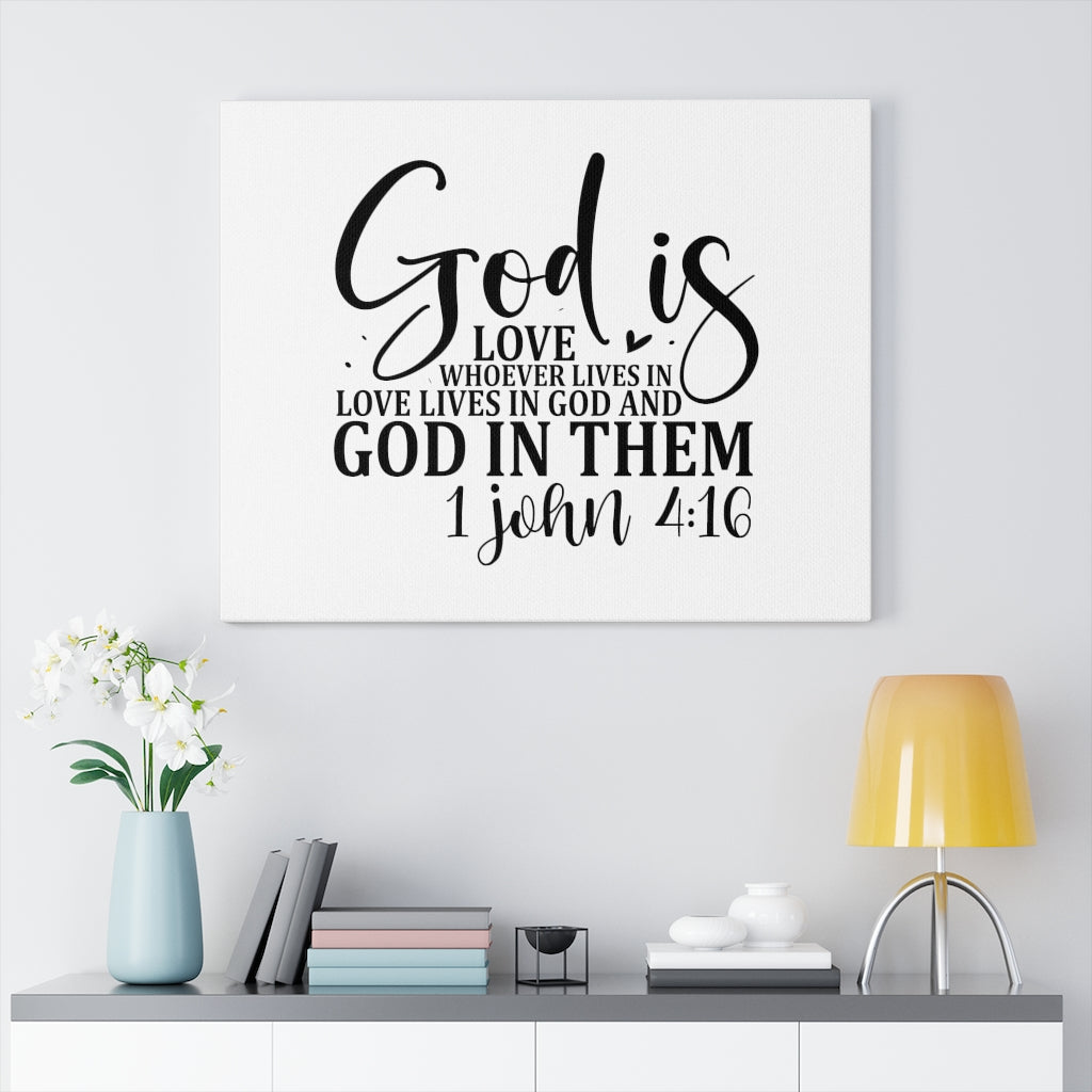Scripture Walls God In Them 1 John 4:16 Bible Verse Canvas Christian Wall Art Ready to Hang Unframed-Express Your Love Gifts