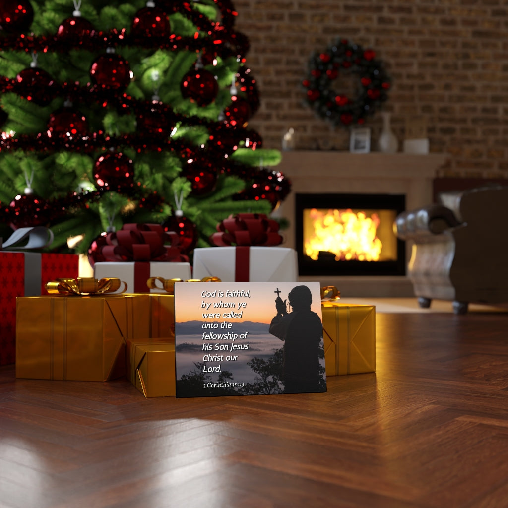 Scripture Walls God Is Faithful 1 Corinthians 1:9 Bible Verse Canvas Christian Wall Art Ready to Hang Unframed-Express Your Love Gifts