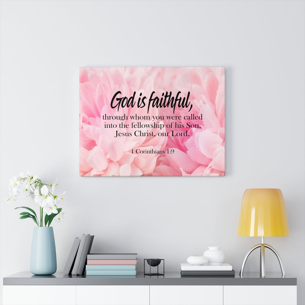 Scripture Walls God is Faithful 1 Corinthians 1:9 Wall Art Christian Home Decor Unframed-Express Your Love Gifts