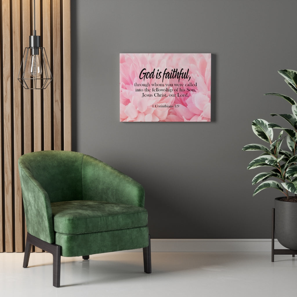 Scripture Walls God is Faithful 1 Corinthians 1:9 Wall Art Christian Home Decor Unframed-Express Your Love Gifts