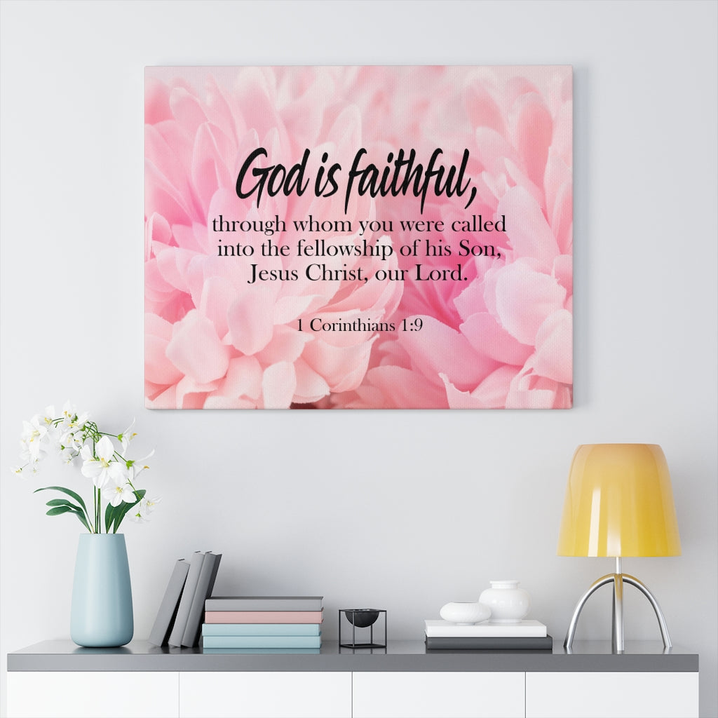 Scripture Walls God is Faithful 1 Corinthians 1:9 Wall Art Christian Home Decor Unframed-Express Your Love Gifts
