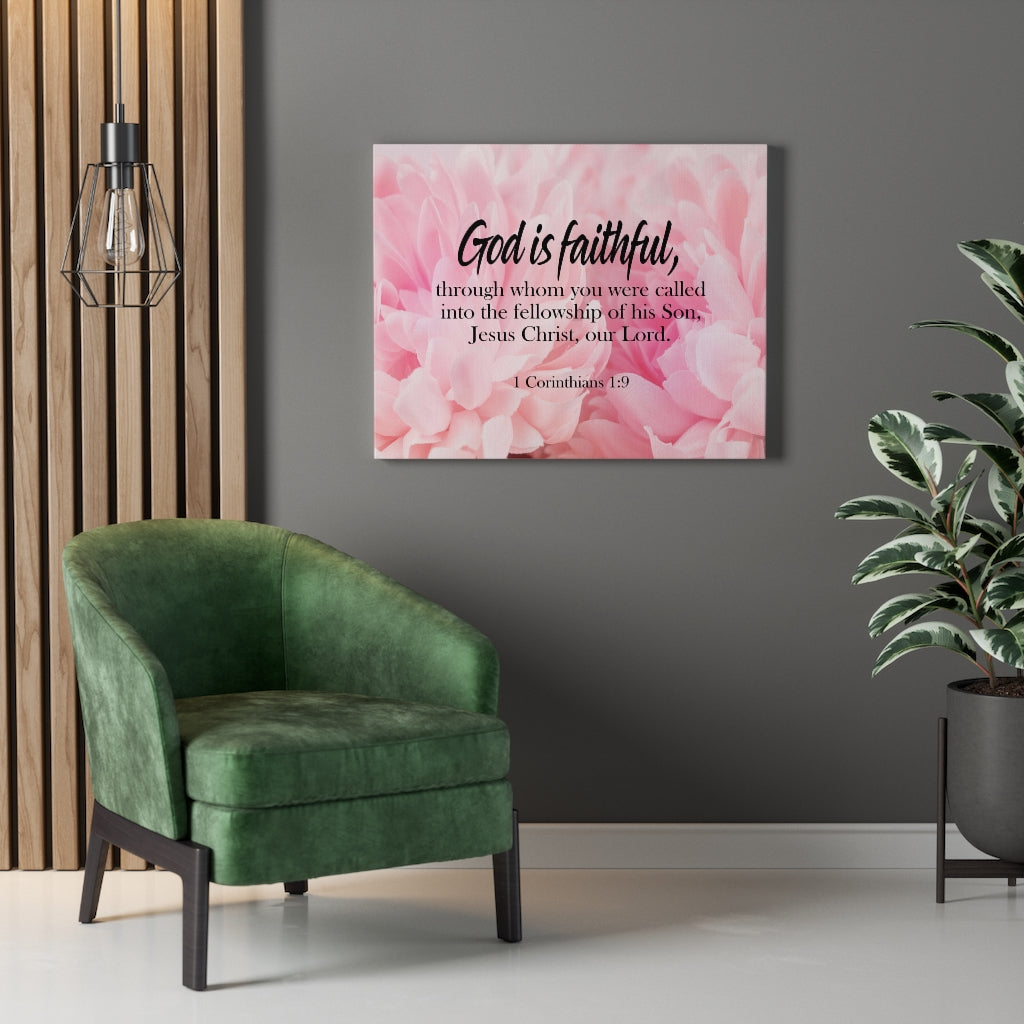 Scripture Walls God is Faithful 1 Corinthians 1:9 Wall Art Christian Home Decor Unframed-Express Your Love Gifts