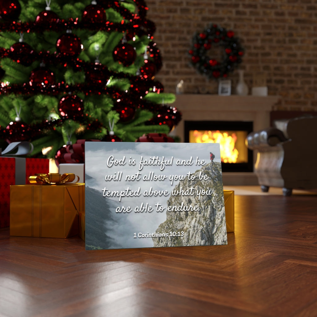 Scripture Walls God Is Faithful 1 Corinthians 10:13 Bible Verse Canvas Christian Wall Art Ready to Hang Unframed-Express Your Love Gifts