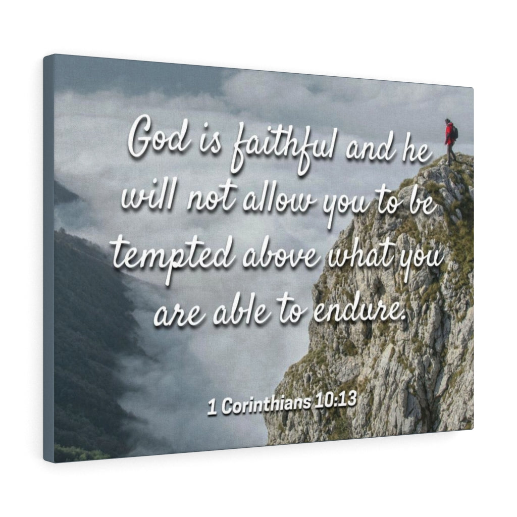 Scripture Walls God Is Faithful 1 Corinthians 10:13 Bible Verse Canvas Christian Wall Art Ready to Hang Unframed-Express Your Love Gifts