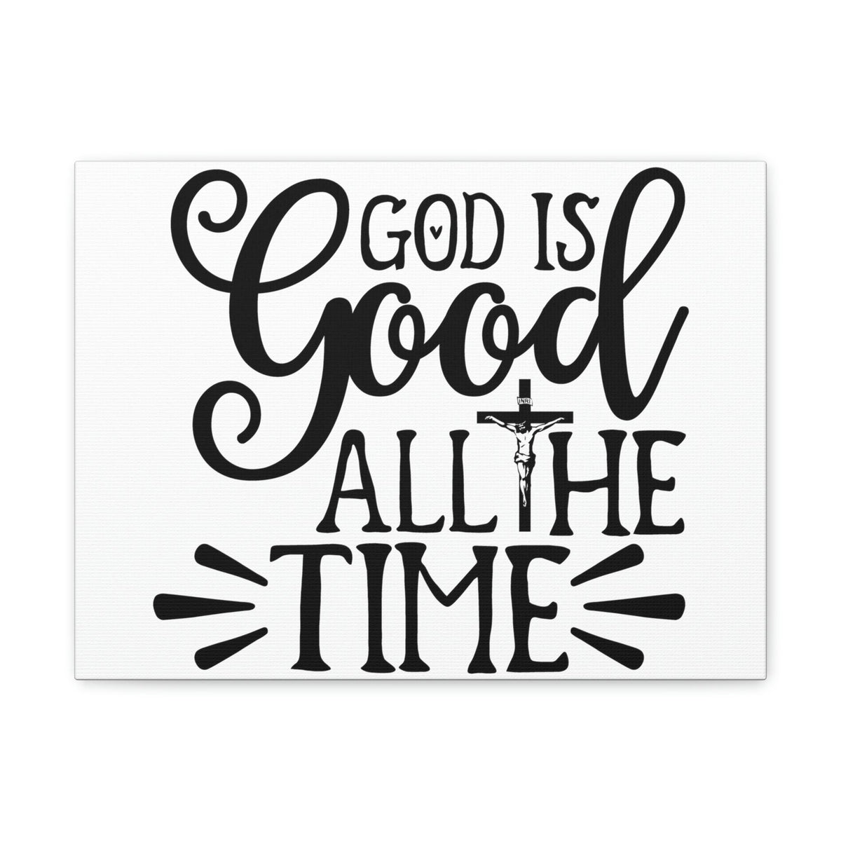 Scripture Walls God Is Good All The Time Psalm 34:8 Cross Christian Wall Art Print Ready to Hang Unframed-Express Your Love Gifts