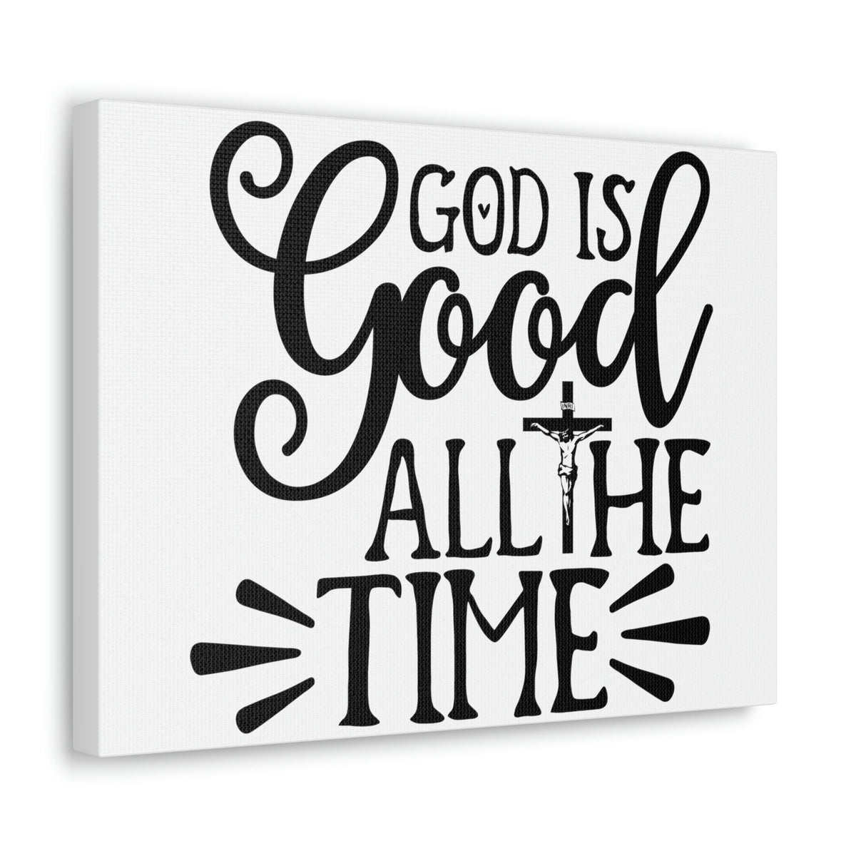 Scripture Walls God Is Good All The Time Psalm 34:8 Cross Christian Wall Art Print Ready to Hang Unframed-Express Your Love Gifts