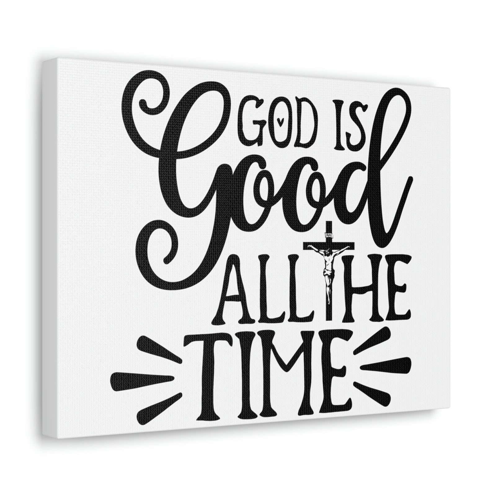 Scripture Walls God Is Good All The Time Psalm 34:8 Cross Christian Wall Art Print Ready to Hang Unframed-Express Your Love Gifts