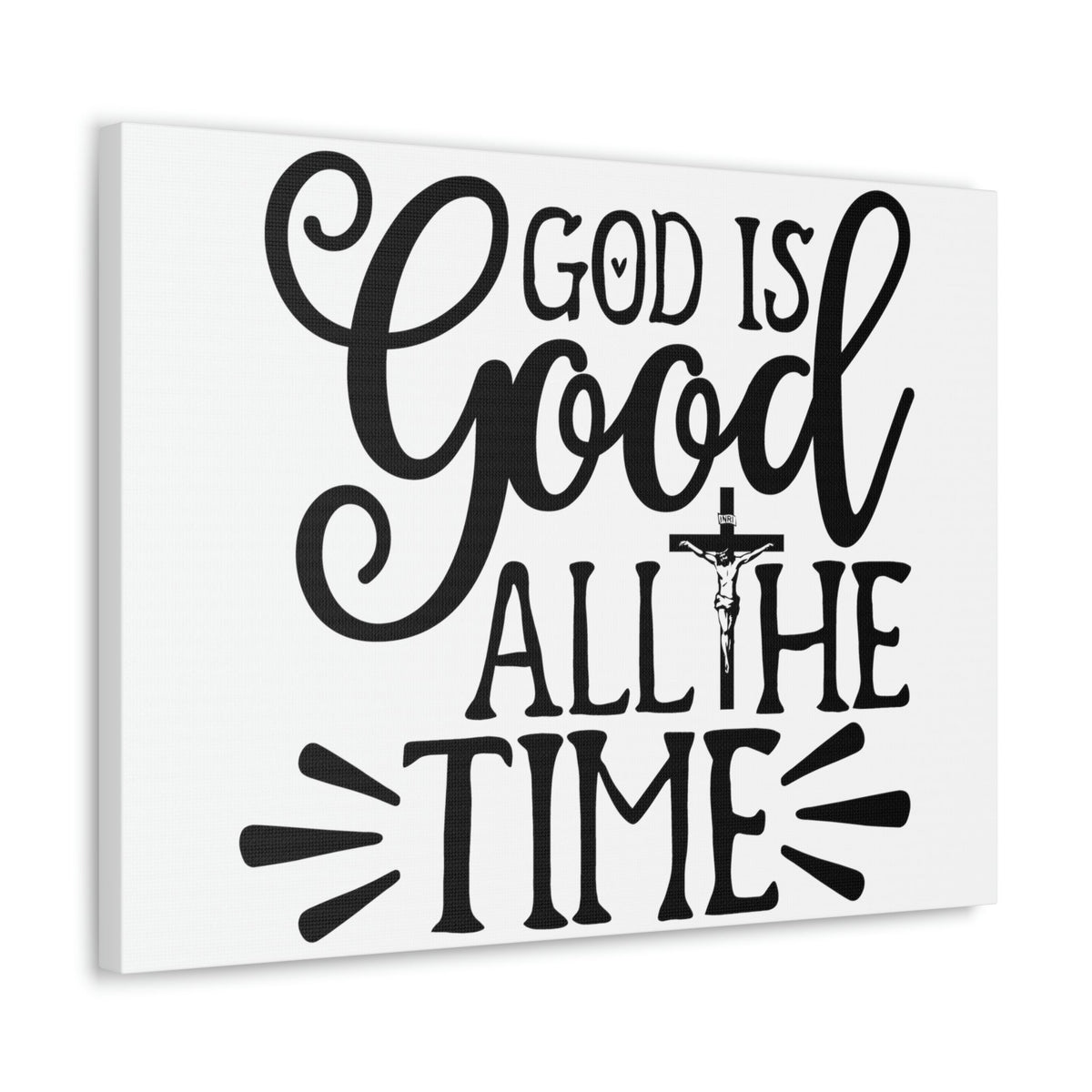 Scripture Walls God Is Good All The Time Psalm 34:8 Cross Christian Wall Art Print Ready to Hang Unframed-Express Your Love Gifts