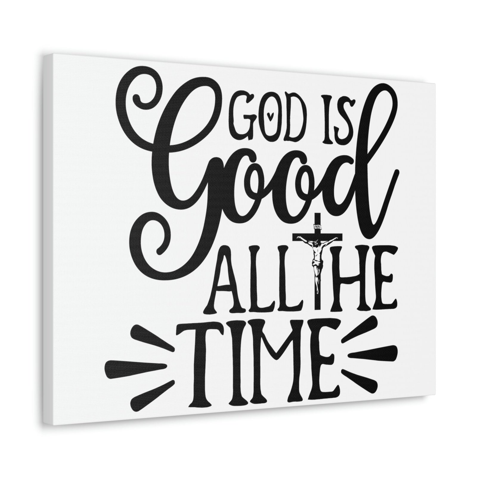 Scripture Walls God Is Good All The Time Psalm 34:8 Cross Christian Wall Art Print Ready to Hang Unframed-Express Your Love Gifts