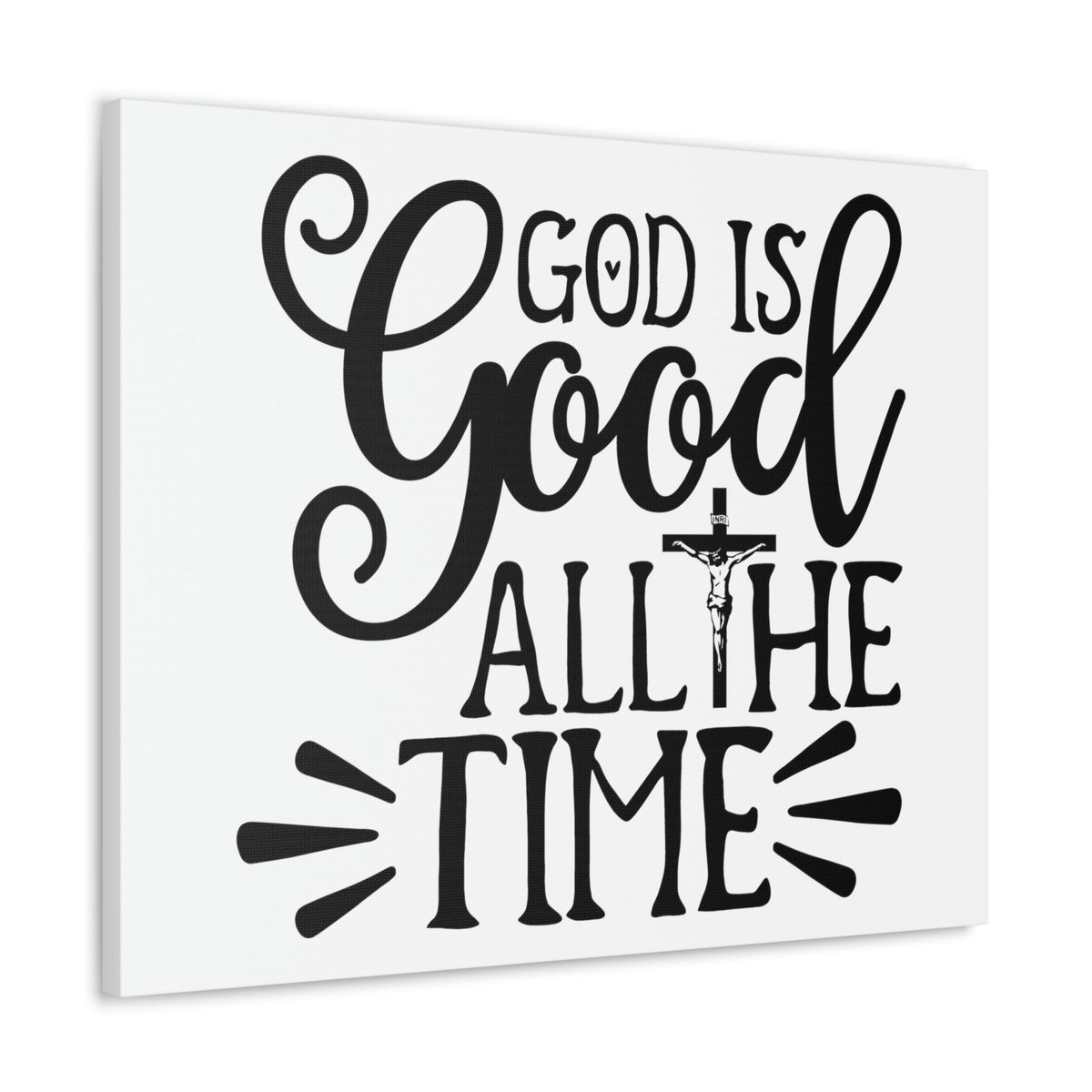 Scripture Walls God Is Good All The Time Psalm 34:8 Cross Christian Wall Art Print Ready to Hang Unframed-Express Your Love Gifts