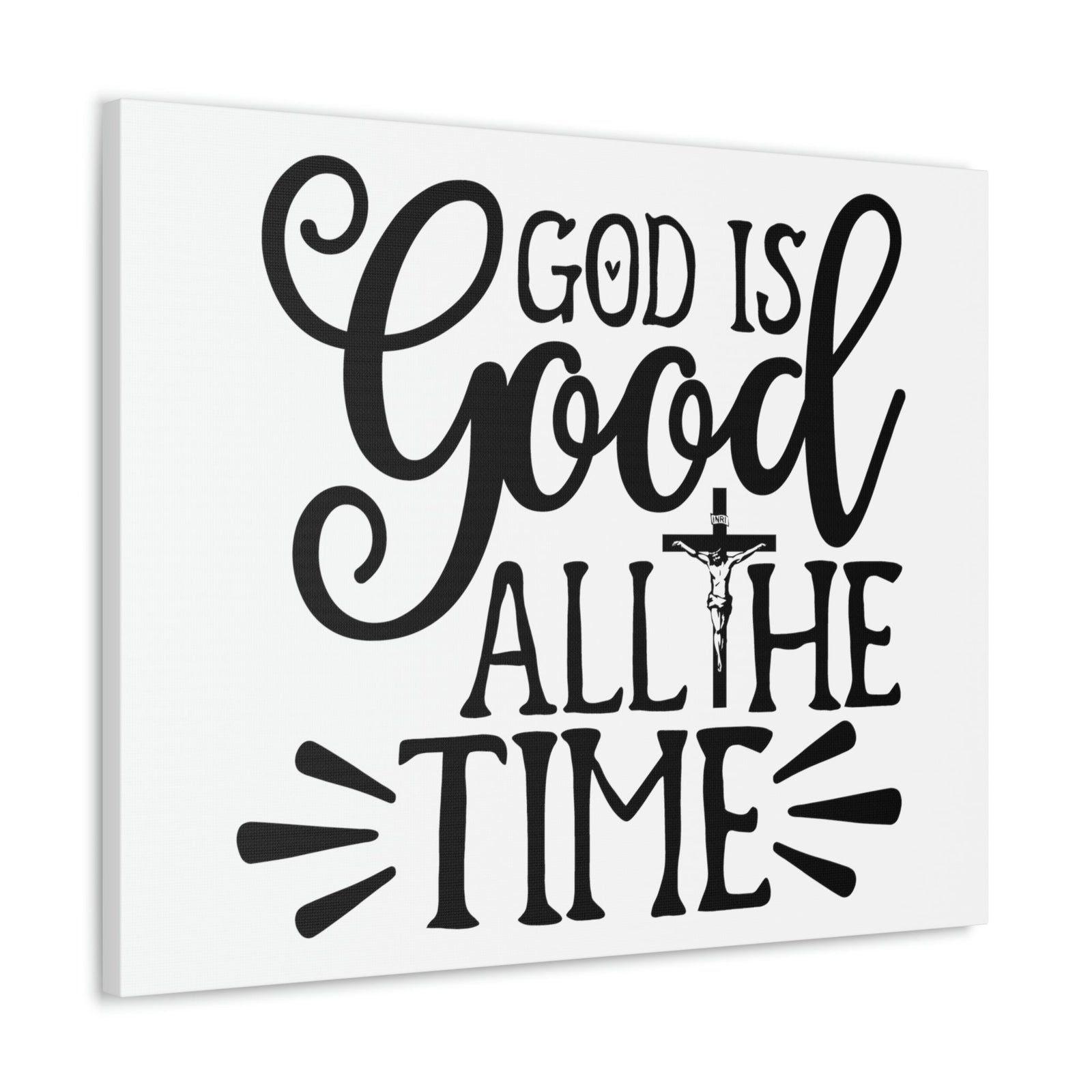 Scripture Walls God Is Good All The Time Psalm 34:8 Cross Christian Wall Art Print Ready to Hang Unframed-Express Your Love Gifts