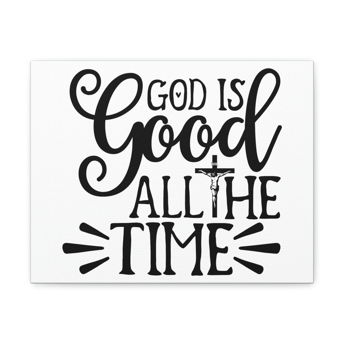 Scripture Walls God Is Good All The Time Psalm 34:8 Cross Christian Wall Art Print Ready to Hang Unframed-Express Your Love Gifts