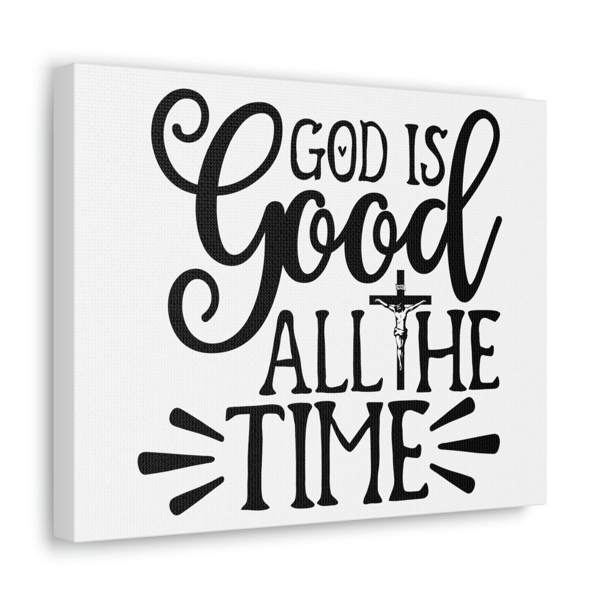Scripture Walls God Is Good All The Time Psalm 34:8 Cross Christian Wall Art Print Ready to Hang Unframed-Express Your Love Gifts