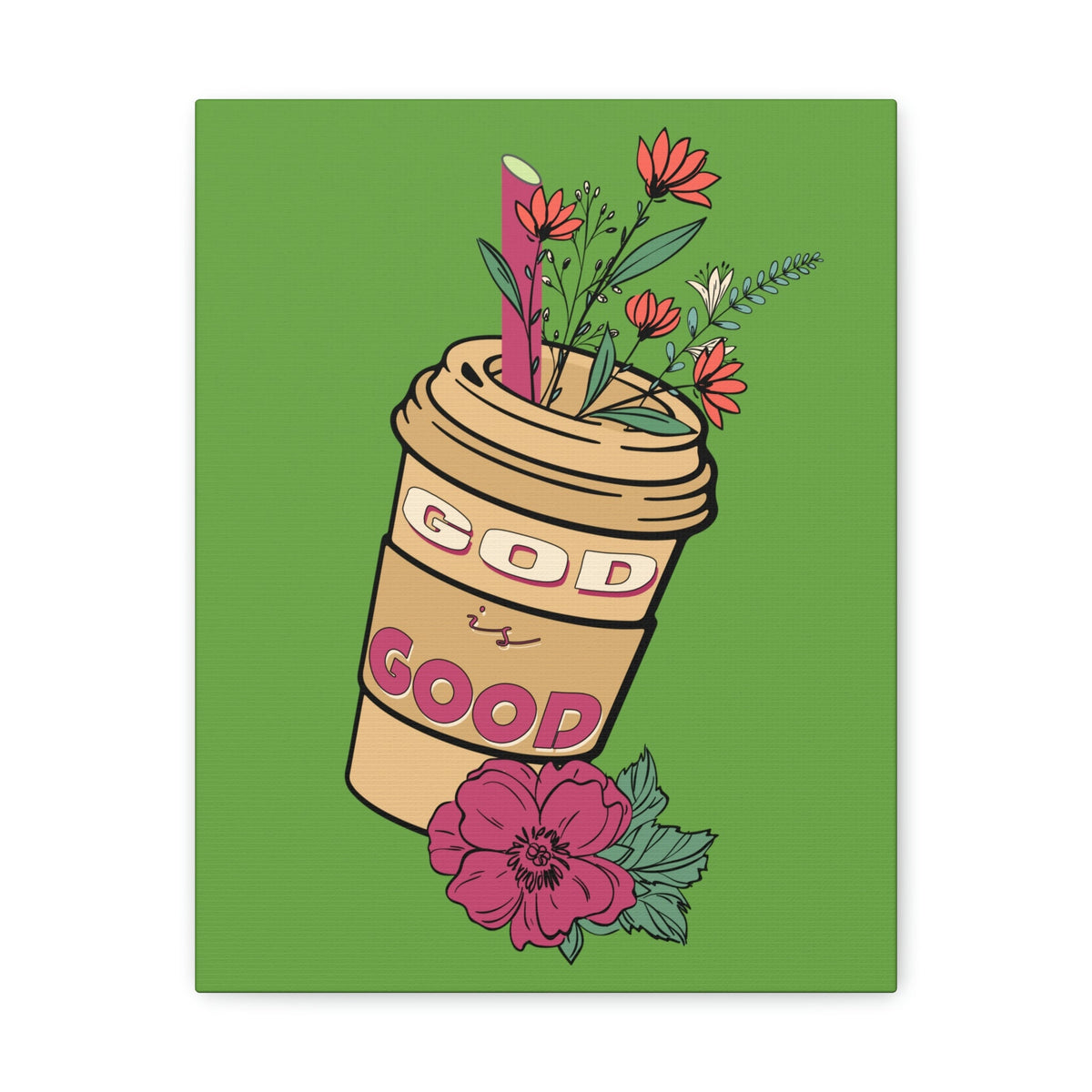 Scripture Walls God Is Good Psalm 100:5 Flower Cup Christian Wall Art Bible Verse Print Ready to Hang Unframed-Express Your Love Gifts