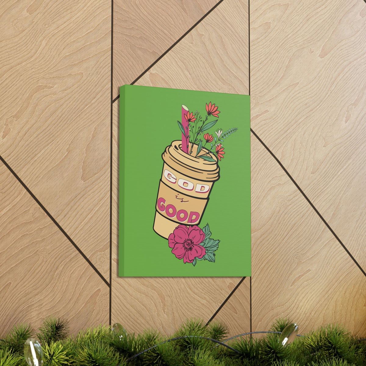 Scripture Walls God Is Good Psalm 100:5 Flower Cup Christian Wall Art Bible Verse Print Ready to Hang Unframed-Express Your Love Gifts