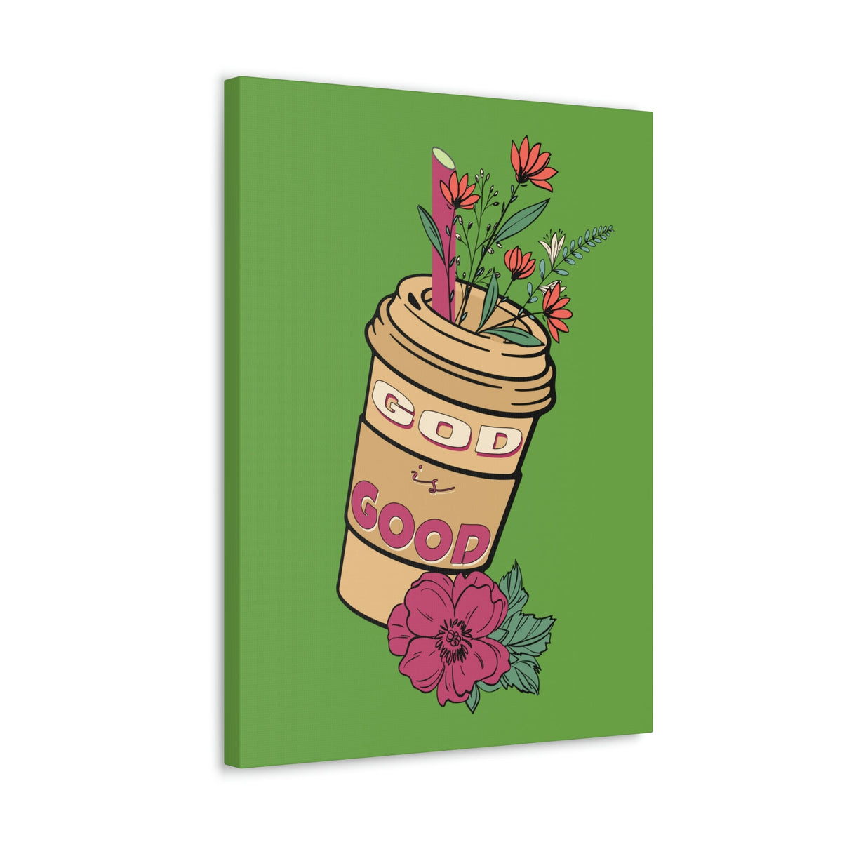 Scripture Walls God Is Good Psalm 100:5 Flower Cup Christian Wall Art Bible Verse Print Ready to Hang Unframed-Express Your Love Gifts