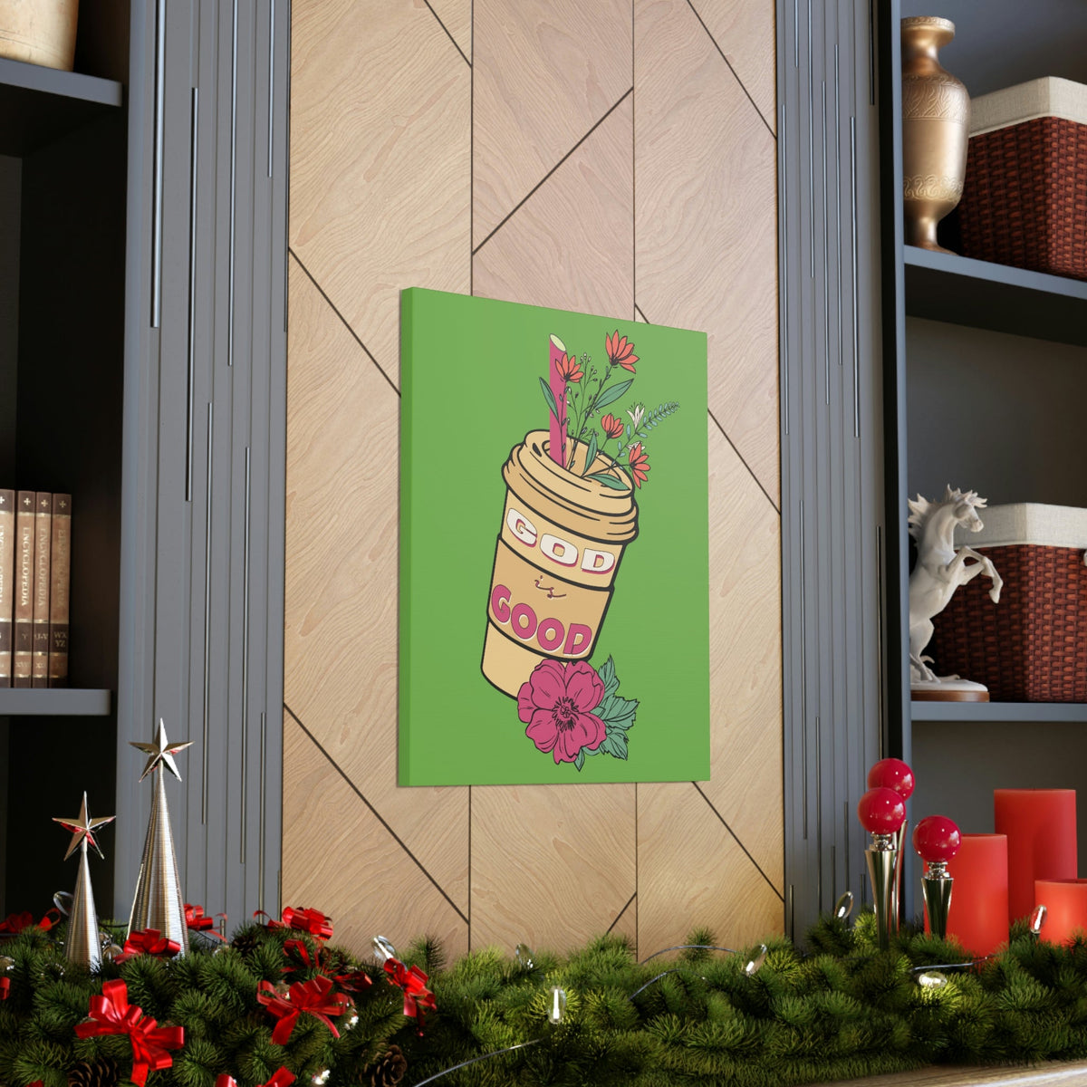 Scripture Walls God Is Good Psalm 100:5 Flower Cup Christian Wall Art Bible Verse Print Ready to Hang Unframed-Express Your Love Gifts