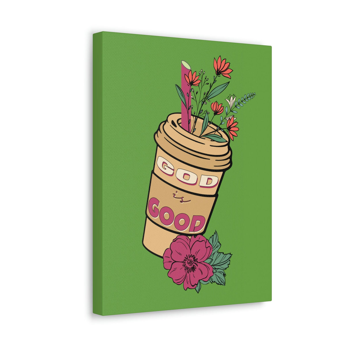 Scripture Walls God Is Good Psalm 100:5 Flower Cup Christian Wall Art Bible Verse Print Ready to Hang Unframed-Express Your Love Gifts