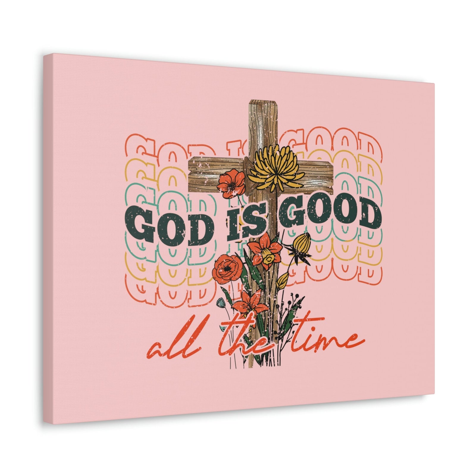 Scripture Walls God Is Good Psalm 100:5 Light Red Christian Wall Art Bible Verse Print Ready to Hang Unframed-Express Your Love Gifts