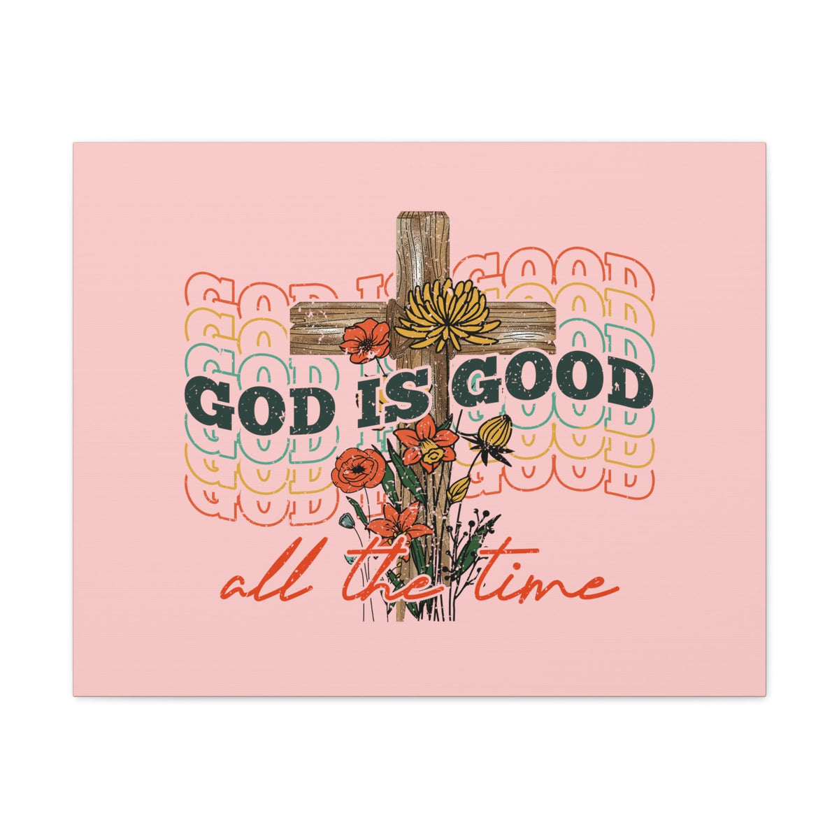 Scripture Walls God Is Good Psalm 100:5 Light Red Christian Wall Art Bible Verse Print Ready to Hang Unframed-Express Your Love Gifts