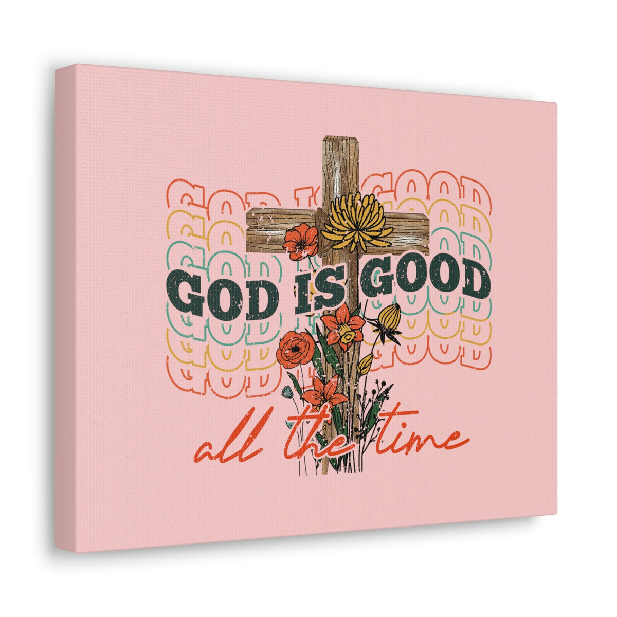 Scripture Walls God Is Good Psalm 100:5 Light Red Christian Wall Art Bible Verse Print Ready to Hang Unframed-Express Your Love Gifts