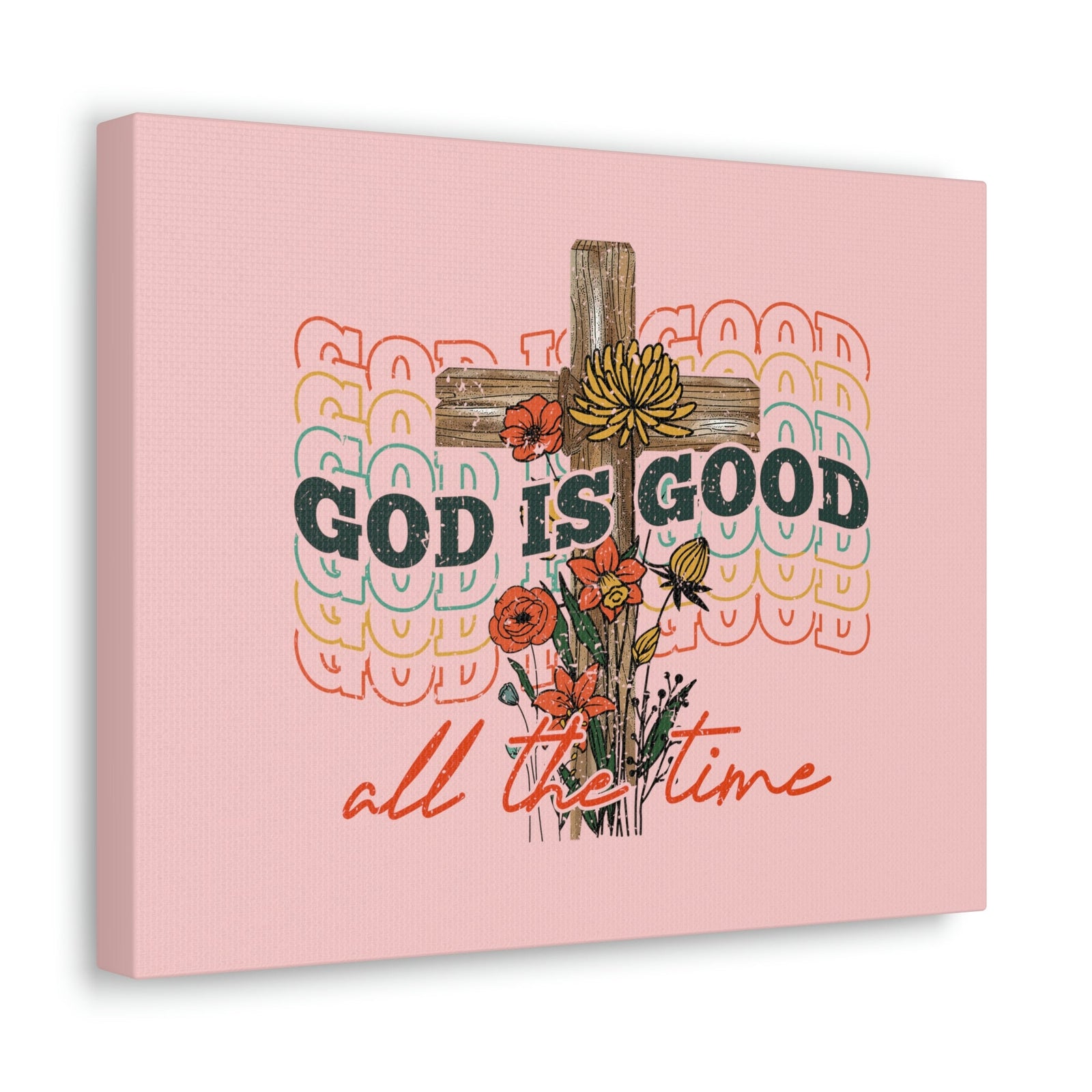 Scripture Walls God Is Good Psalm 100:5 Light Red Christian Wall Art Bible Verse Print Ready to Hang Unframed-Express Your Love Gifts
