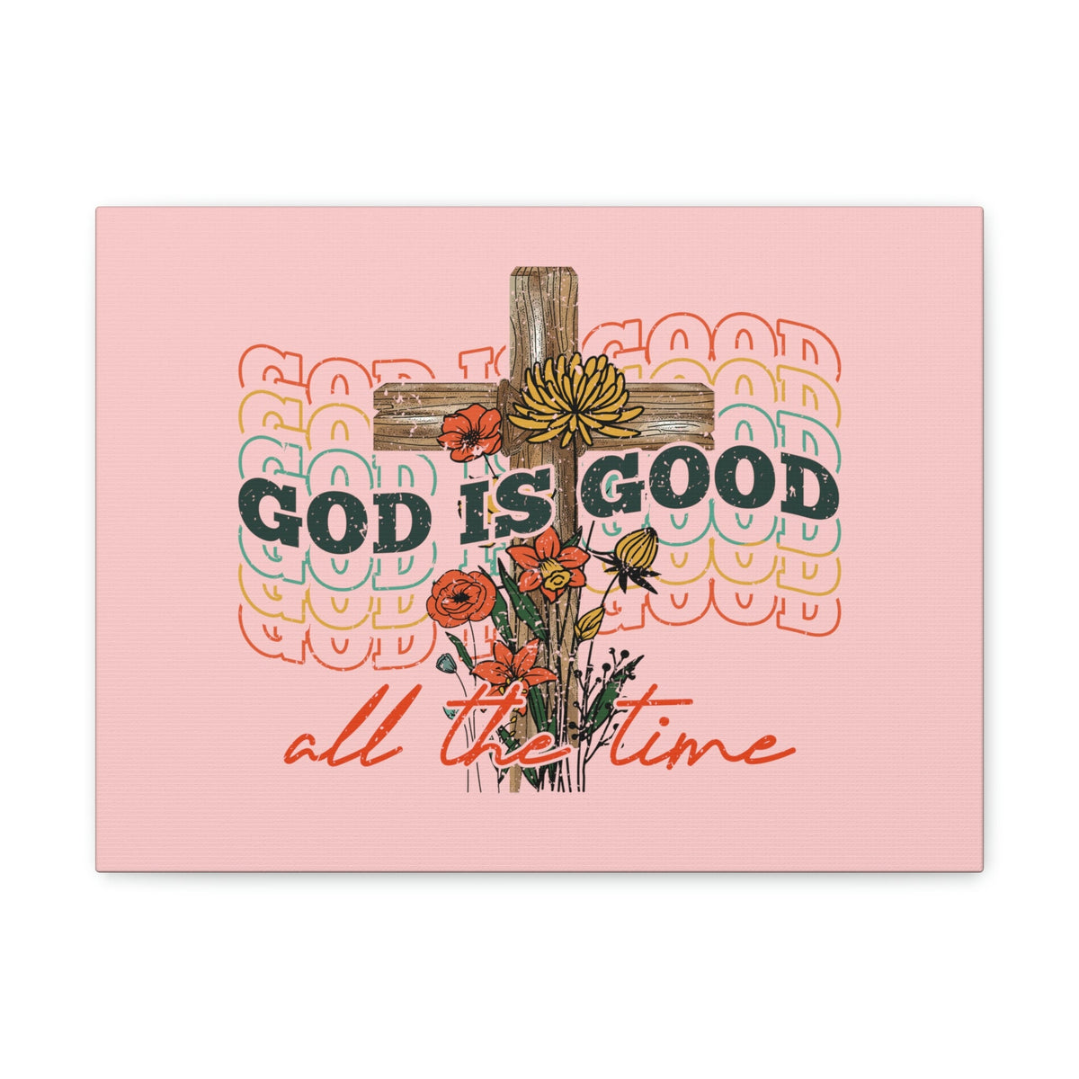 Scripture Walls God Is Good Psalm 100:5 Light Red Christian Wall Art Bible Verse Print Ready to Hang Unframed-Express Your Love Gifts