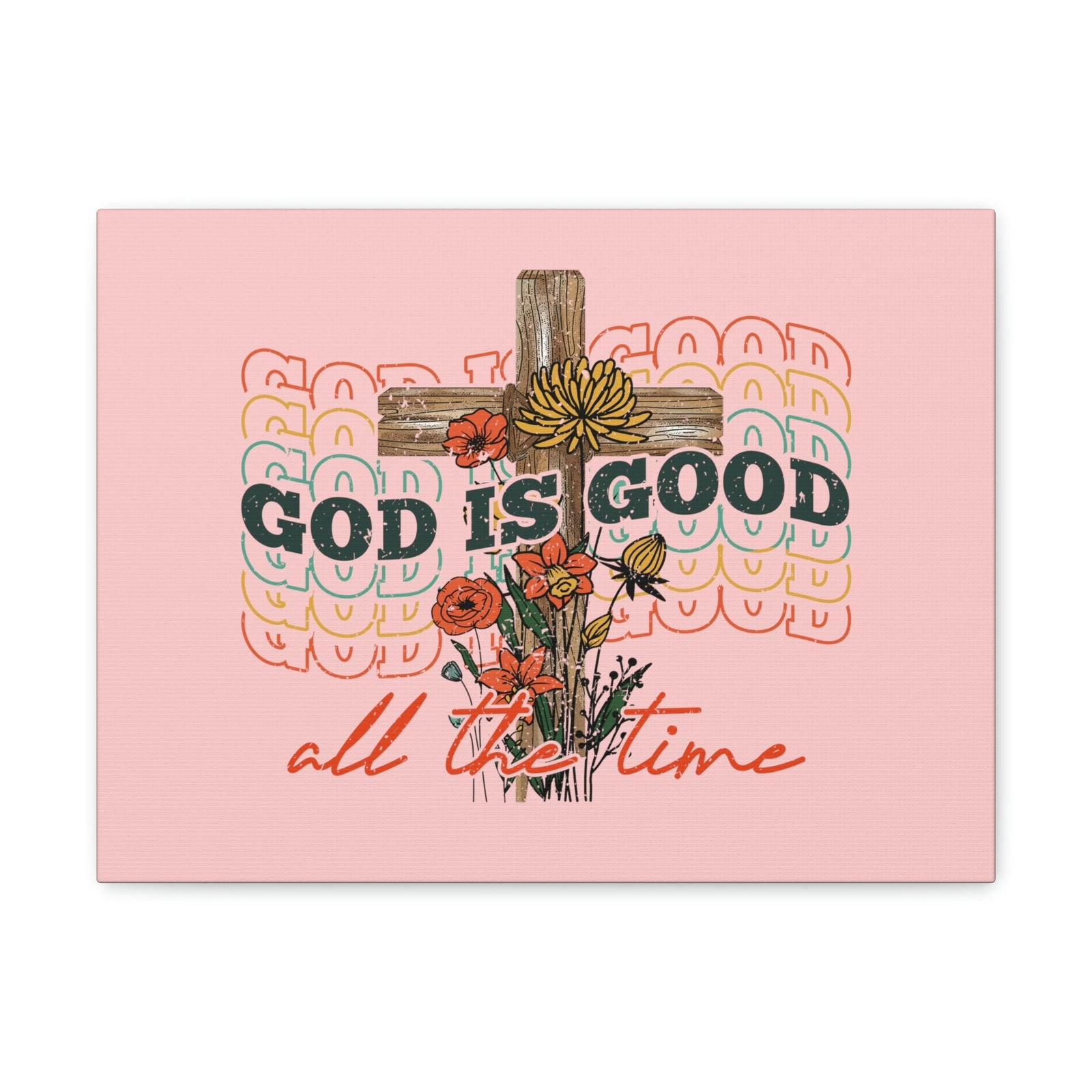 Scripture Walls God Is Good Psalm 100:5 Light Red Christian Wall Art Bible Verse Print Ready to Hang Unframed-Express Your Love Gifts