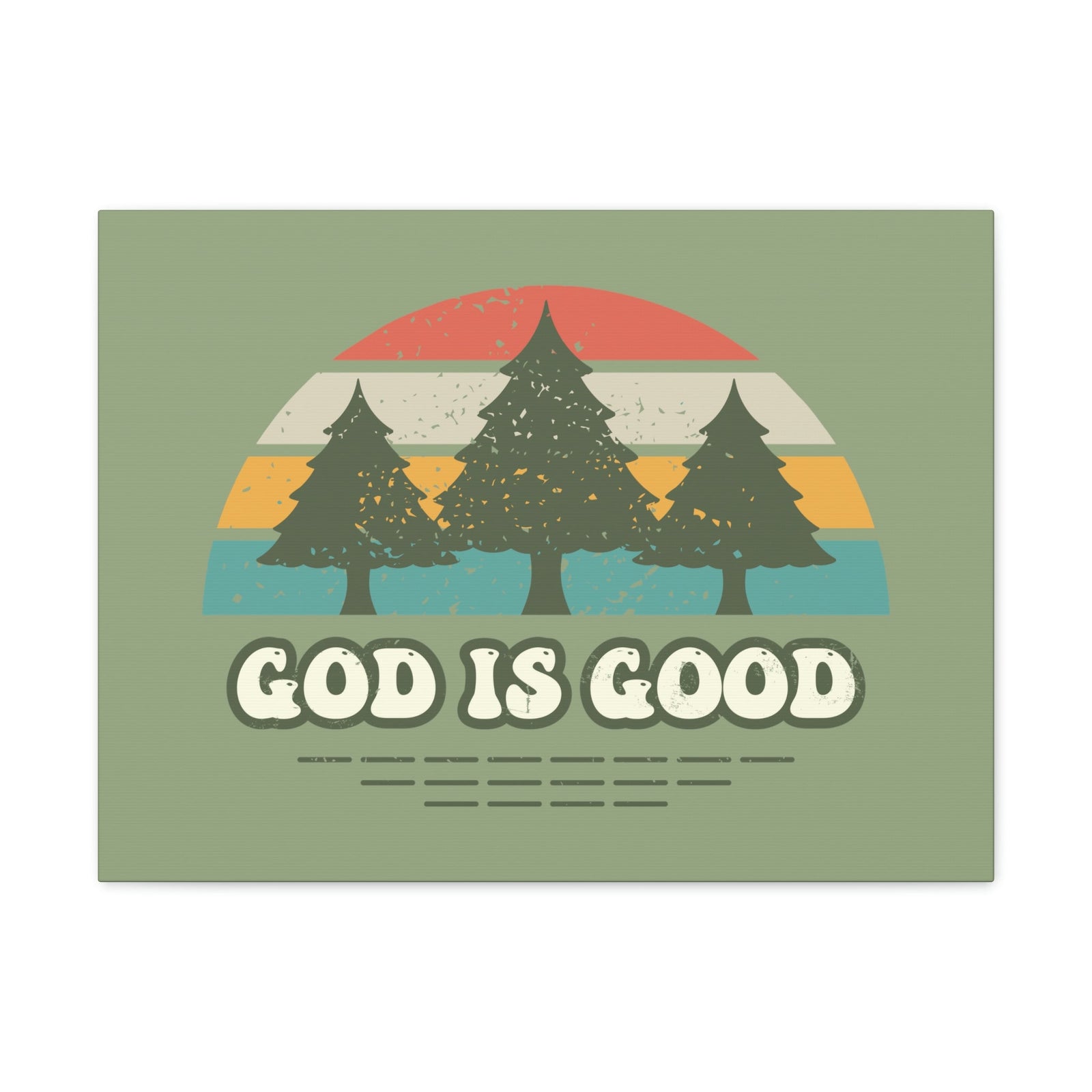 Scripture Walls God Is Good Psalm 100:5 Three Trees Christian Wall Art Bible Verse Print Ready to Hang Unframed-Express Your Love Gifts