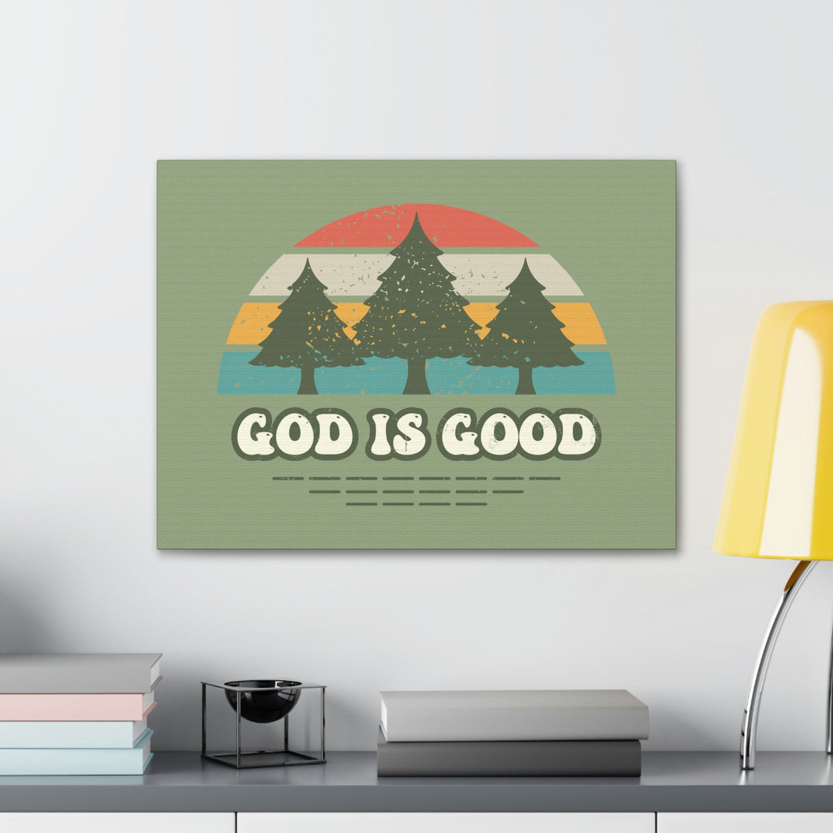 Scripture Walls God Is Good Psalm 100:5 Three Trees Christian Wall Art Bible Verse Print Ready to Hang Unframed-Express Your Love Gifts