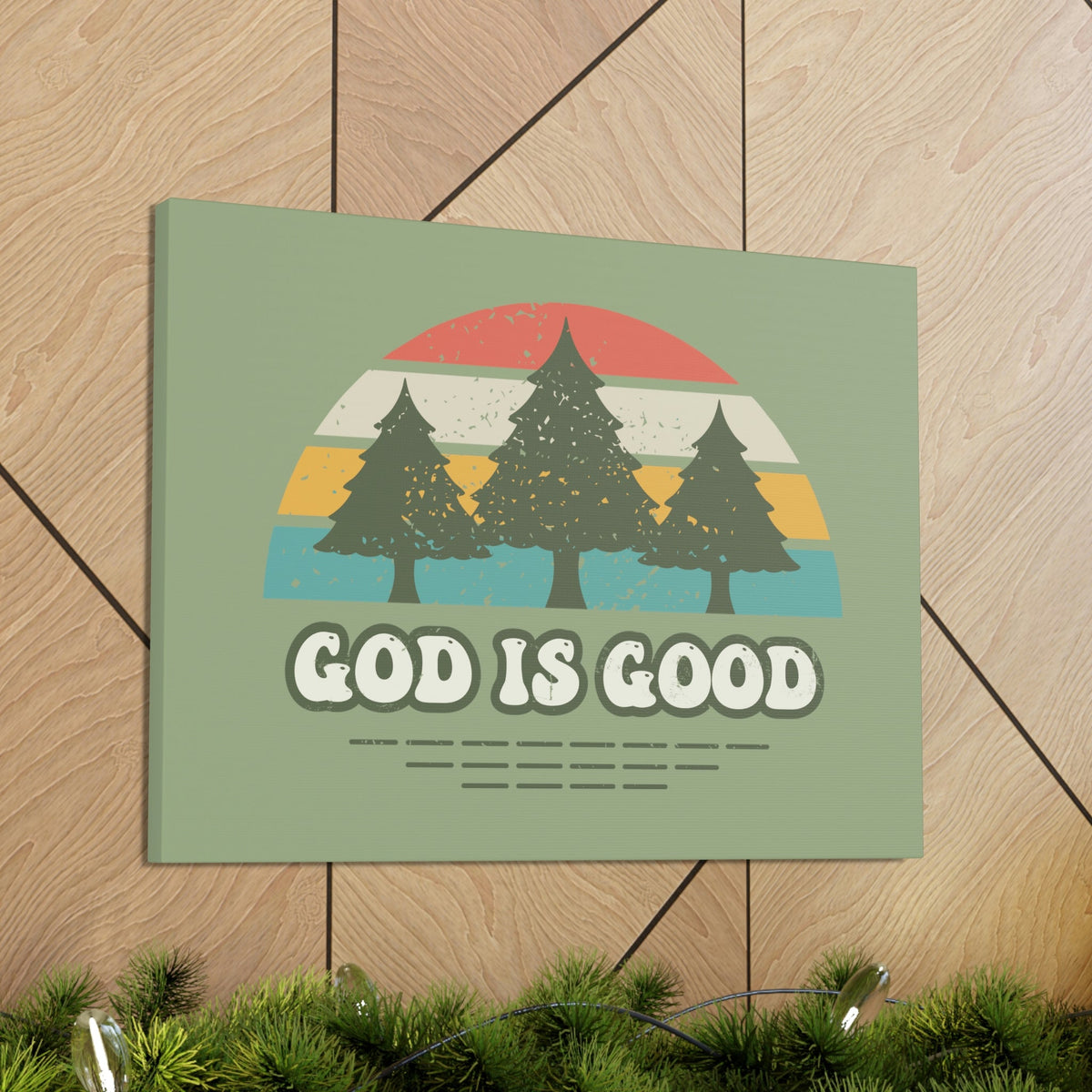 Scripture Walls God Is Good Psalm 100:5 Three Trees Christian Wall Art Bible Verse Print Ready to Hang Unframed-Express Your Love Gifts