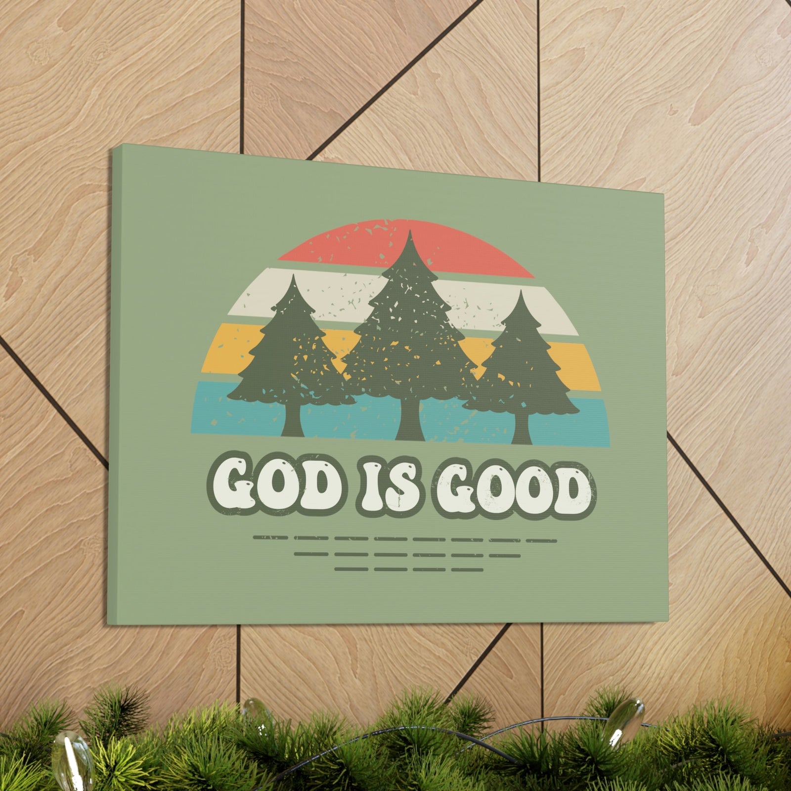Scripture Walls God Is Good Psalm 100:5 Three Trees Christian Wall Art Bible Verse Print Ready to Hang Unframed-Express Your Love Gifts