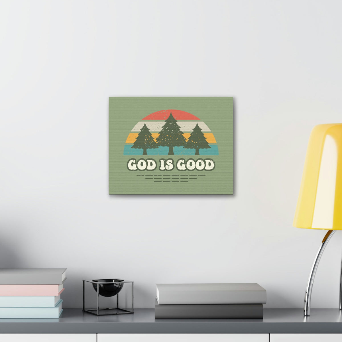 Scripture Walls God Is Good Psalm 100:5 Three Trees Christian Wall Art Bible Verse Print Ready to Hang Unframed-Express Your Love Gifts