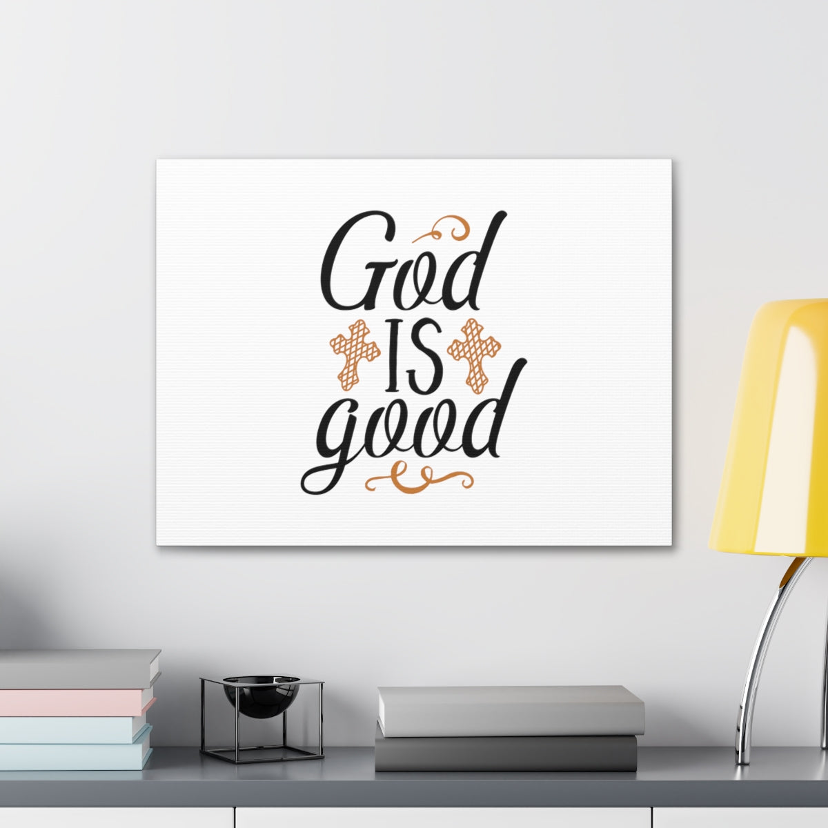 Scripture Walls God Is Good Psalm 103:8 Cross Christian Wall Art Bible Verse Print Ready to Hang Unframed-Express Your Love Gifts